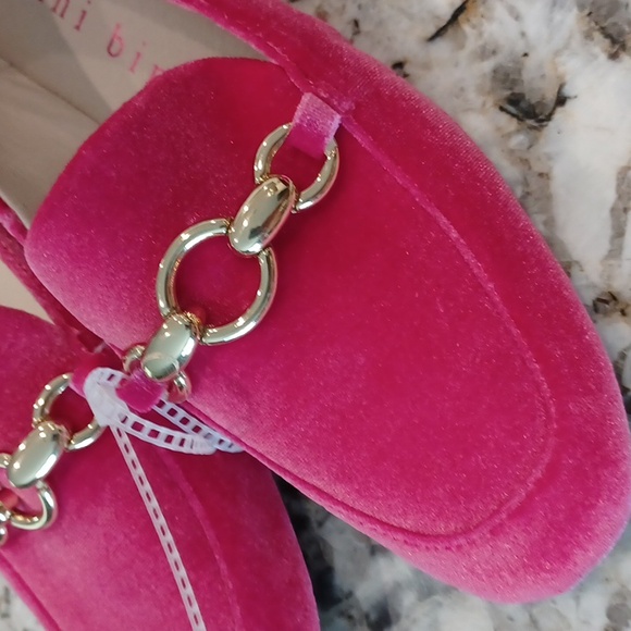 NEW Gianni Bini MacenTwo Bit Buckle Velvet Flat Loafers Barbie PinkSZ 5.5 - Picture 6 of 14